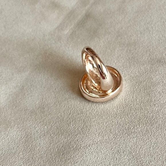 Rose Gold Pave 8 Point Starburst Stamp Fashion Costume Statement Ring - Picture 6 of 11